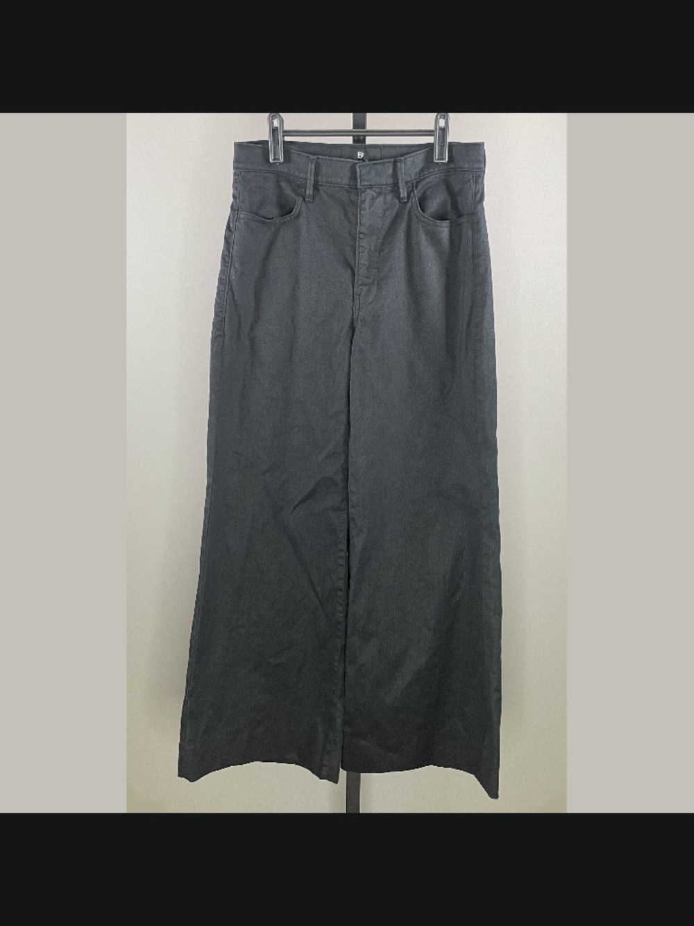 Banana Republic Jeans Womens 27 black denim wide leg linen cotton preppy casual
